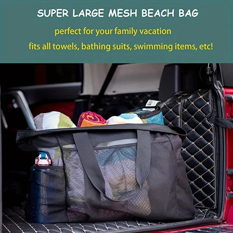 Extra Large Waterproof Beach Bag – Foldable Tote with Pockets Beach Tote Bag HIP