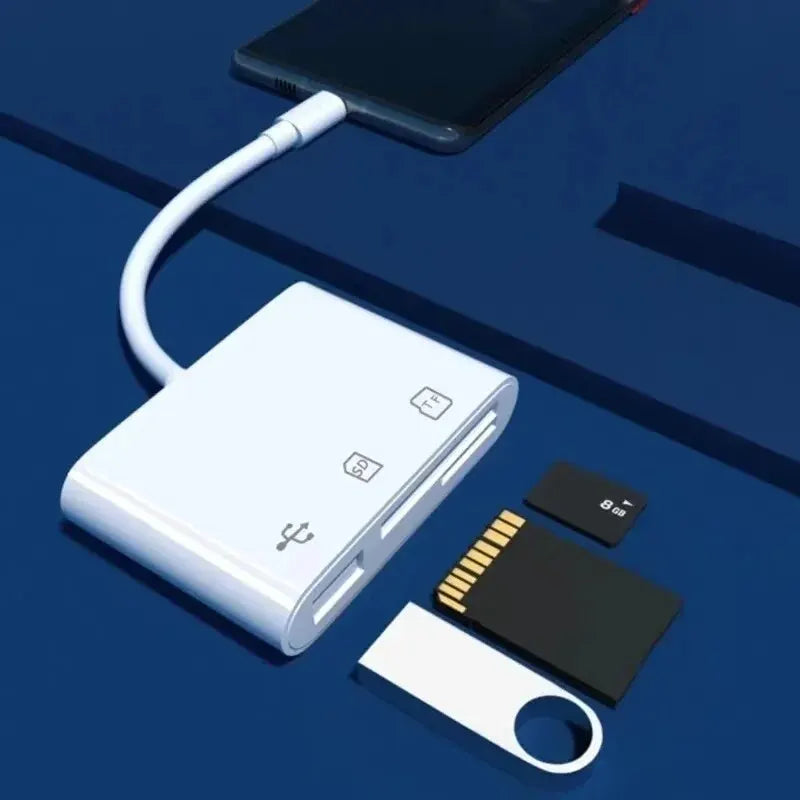 3-in-1 USB-C Memory Card Reader – SD, TF & CF Adapter Memory Card Reader HIP