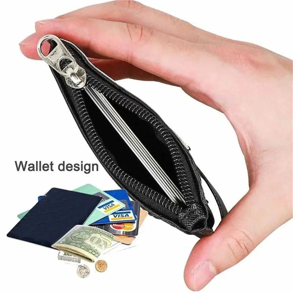 PU Leather Card Holder Wallet with Lanyard & Zipper Card Holder Wallet HIP