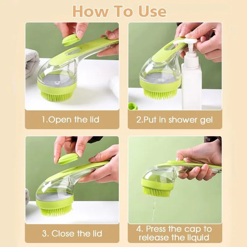 Pet Foaming Bath Brush – Dog & Cat Grooming Scrubber Pet Grooming Brush HIP