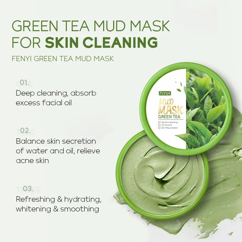 FENYI Green Tea Mud Mask 100g – Pores, Oil Control & Glow Face Mud Mask HIP