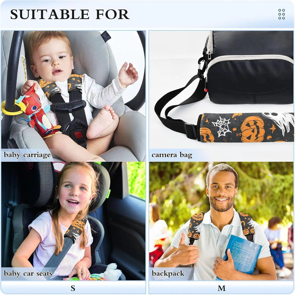 Halloween Ghost & Pumpkin Seat Belt Cover Pads – Set of 2 Seat Belt Cover HIP
