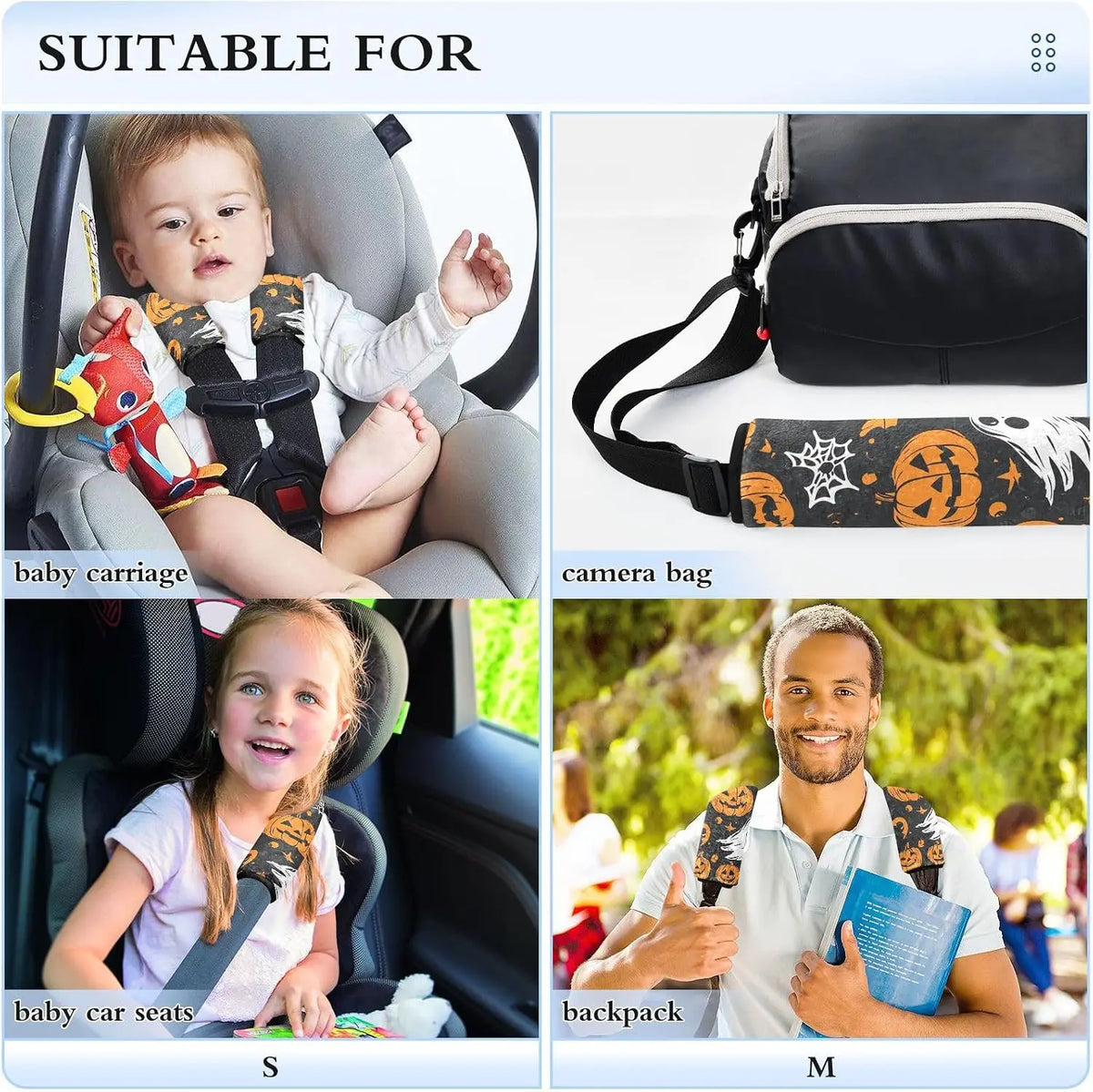 Halloween Ghost & Pumpkin Seat Belt Cover Pads – Set of 2 Seat Belt Cover HIP