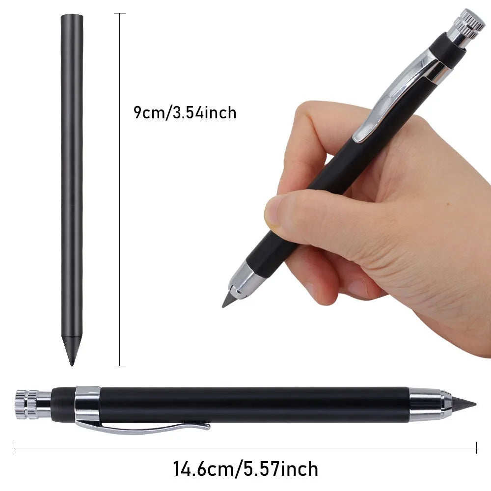 5.6mm Metal Mechanical Pencil for Sketching, Shading & Manga Mechanical Pencil HIP Black