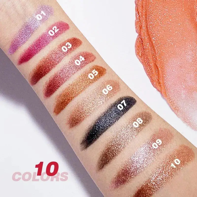 Pudaier Diamond Glitter Lipstick – 10 Shades, Waterproof Glitter Lipstick HIP