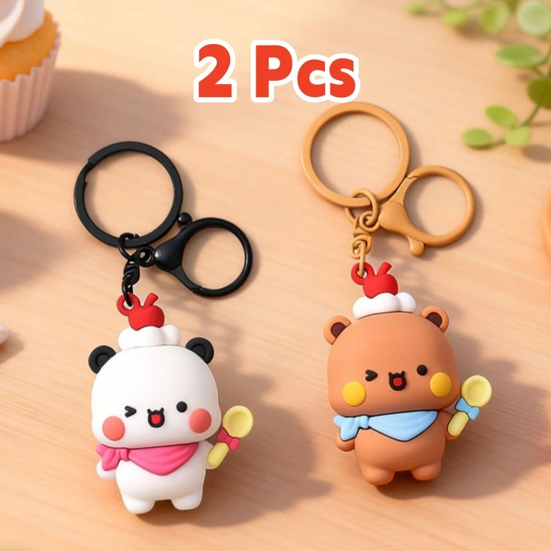 Bubu & Dudu Panda Cartoon Keychain – Couple Gift Pendant Anime Keychain Pendant HIP 2 Pcs