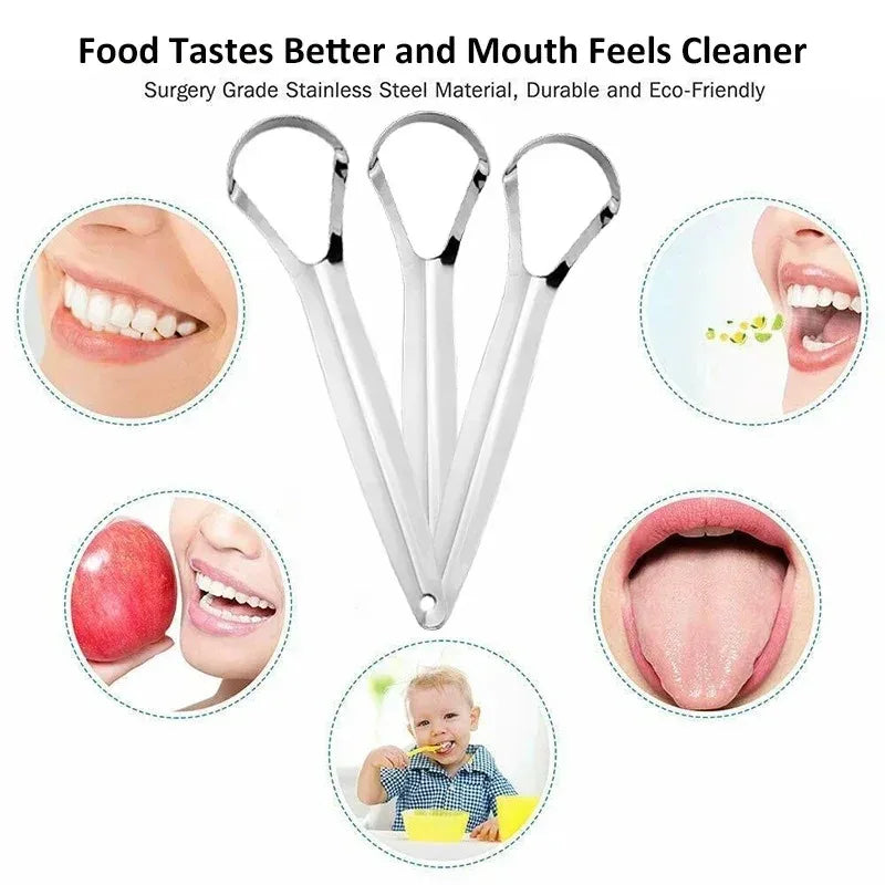 Stainless Steel Tongue Scraper & Brush Set | RUZOFO Tongue Scraper Set HIP