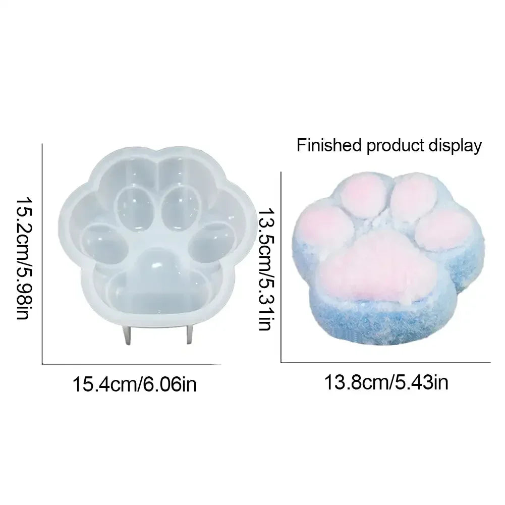 10/13.5cm Cat Paw Candle Mold Scented Silicone Mould DIY Handmade Candle Material Cake Soap Resin Mold Candle Making Supplie HIP 13.5cm