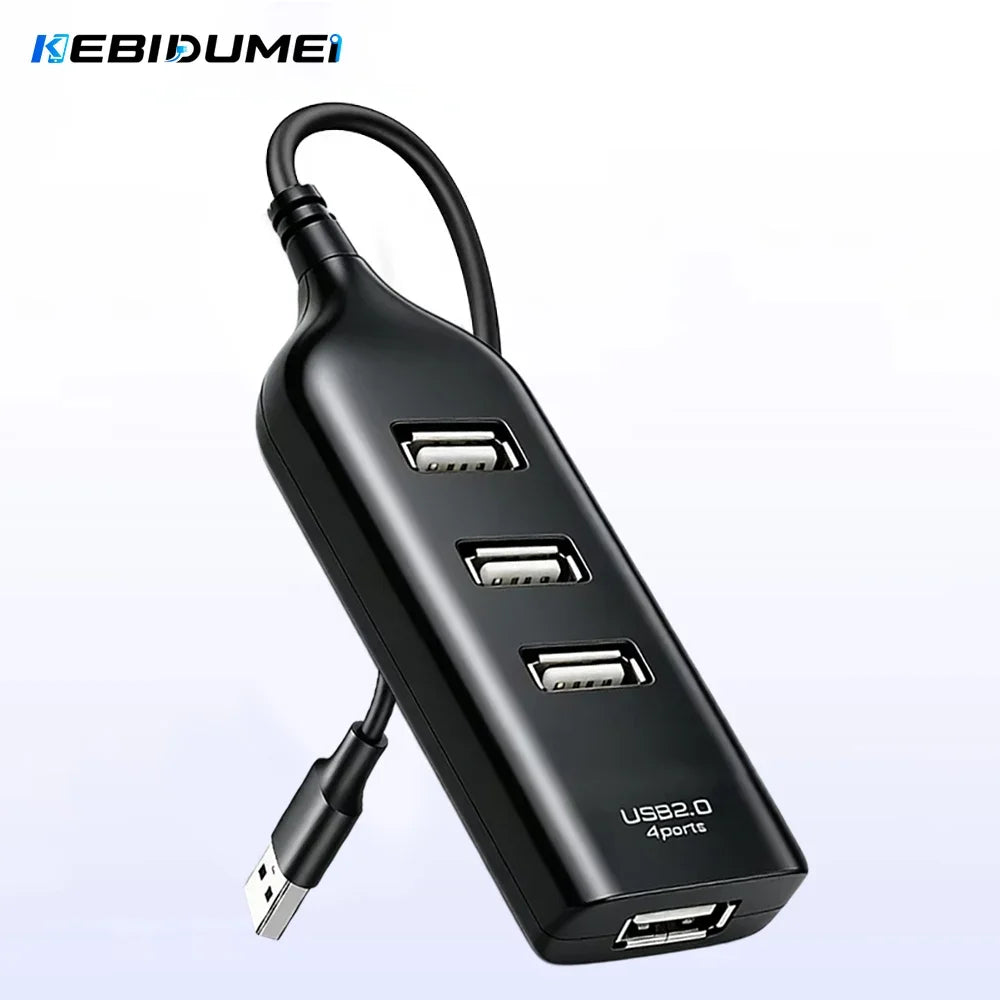 KEBIDUMEI 4-Port USB 2.0 Hub OTG Adapter – High Speed Splitter USB Hub Adapter HIP