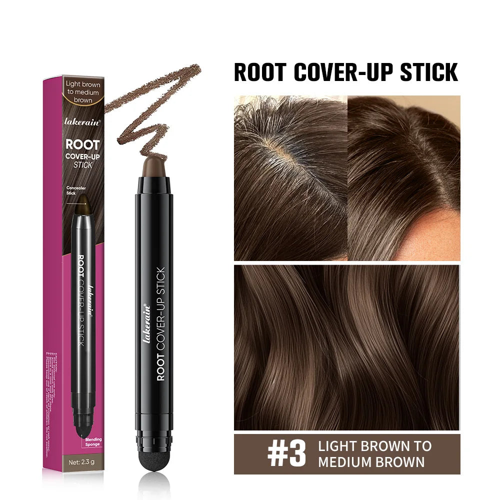 Hair Line Stick Pen Waterproof Hair Dye Pen & Brush Instantly Cover Grey White Hair Natural Hair Filling Hairline Shadow Makeup HIP 3MEDIUM BROWN