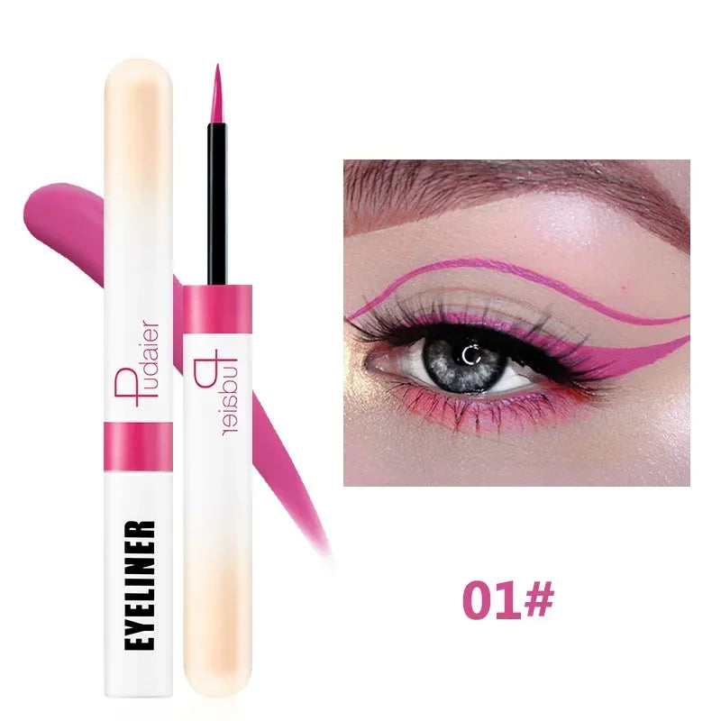 Colorful Eyeliner Pen Eyes Makeup White Pink Waterproof Liquid Color Eye Liner Pencil Matte Purple Pen 12 Color Make Up Cosmetic HIP 01