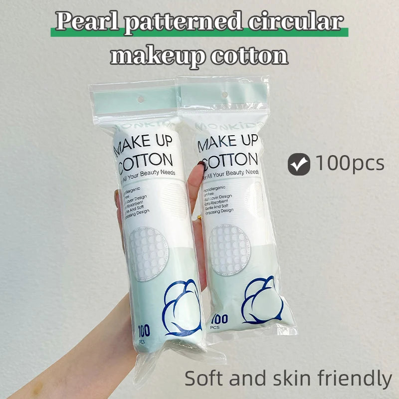 Double-Sided Round Cotton Pads – Makeup Removal | 100/200 Pcs Facial Cotton Pads HIP