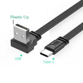 USB-A to USB-C Angled Flat Cable – 2A Charging & Data Sync USB-C Angled Cable HIP A 30CM