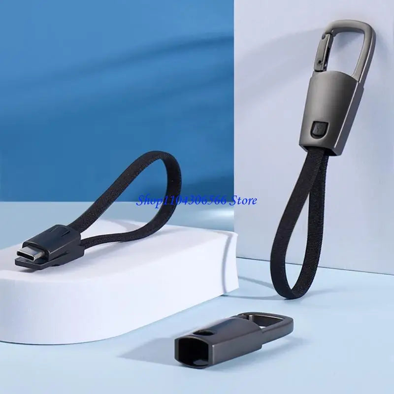 Keychain USB-C 60W Fast Charging Braided Cable – Alloy USB-C Charging Cable HIP
