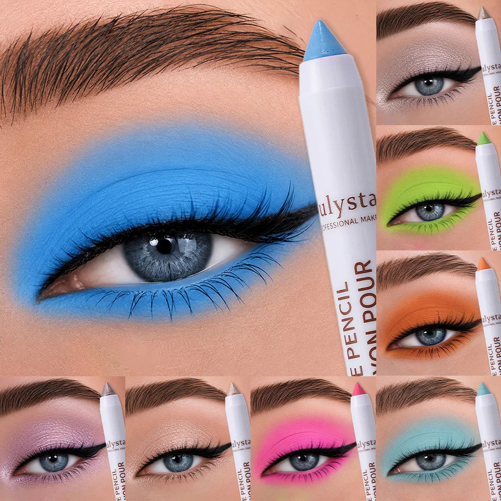 Pearly Eyeshadow Highlighter Stick Pencil Waterproof Glitter Matte High Pigment Eyelid Under Crease Eye Shadow Painted Makeup HIP