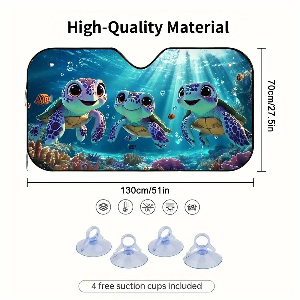 Sea Turtle Trio Car Sun Visor – Dashboard Heat Shield Car Sun Visor HIP