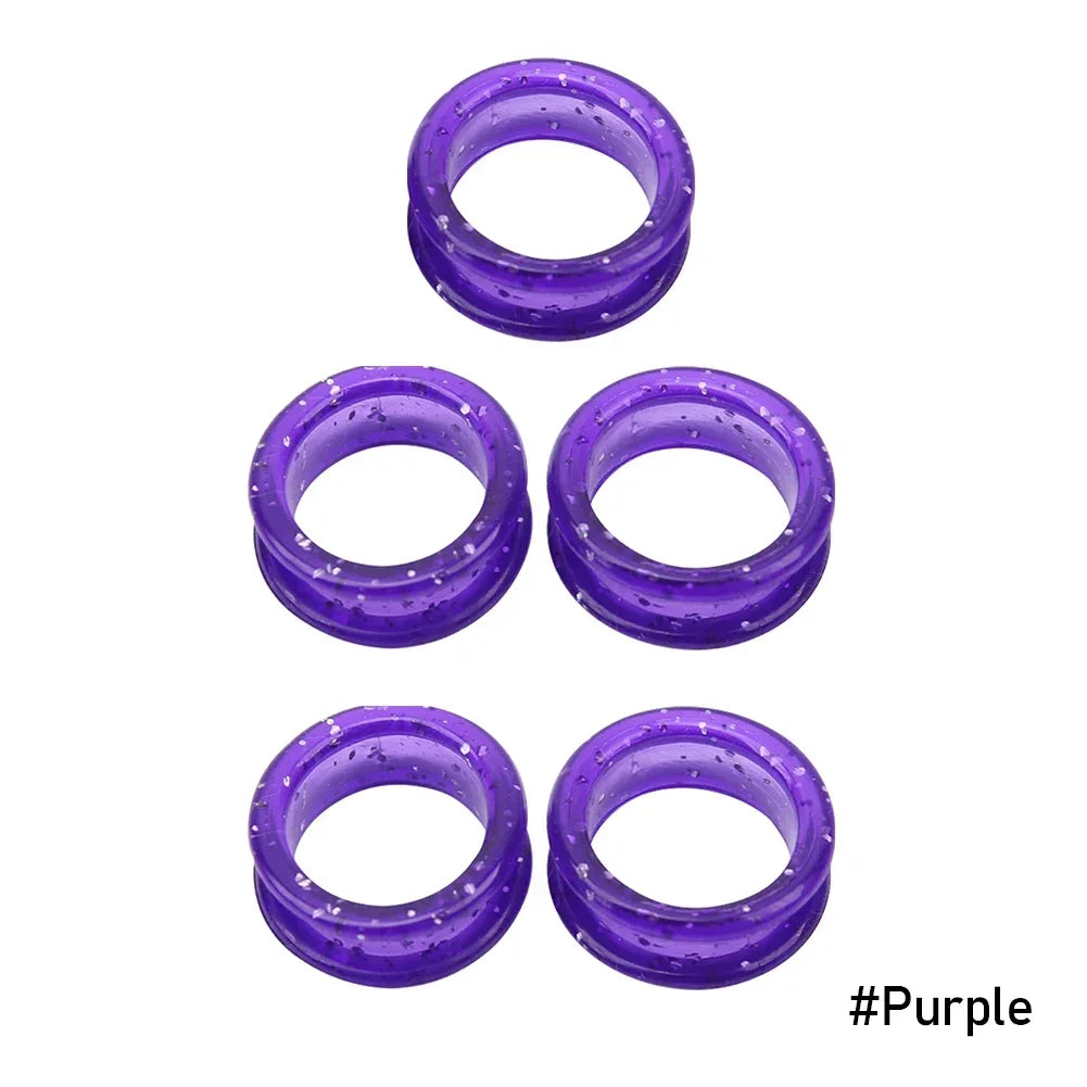 5PCS Finger Rings Pet Scissor Silicone Finger Rings Hairdressing Scissor Silicone Finger Ring Pet Scissor Colored Finger Ring HIP PURPLE