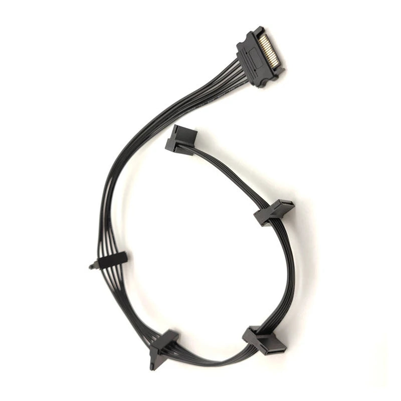 SATA 15-Pin 1 to 5 Power Splitter Cable for HDD & PC Build SATA Power Splitter Cable HIP 15pin male to female