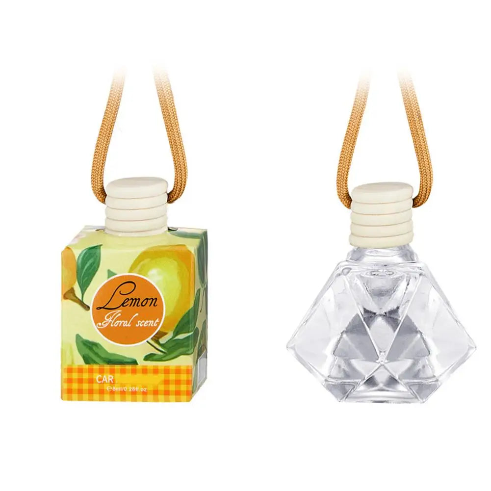 Car Air Hanging Fragrance Oil Diffuser Car Air Freshener Odor Eliminator Long Lasting Aromatherapy Car Decoration 8ml HIP Lemon