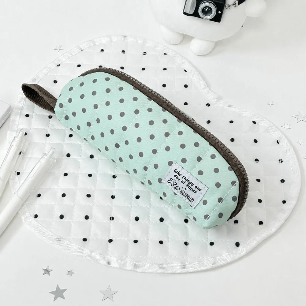 Korean Polka Dot Pencil Case – Large Capacity Stationery Bag Pencil Case HIP
