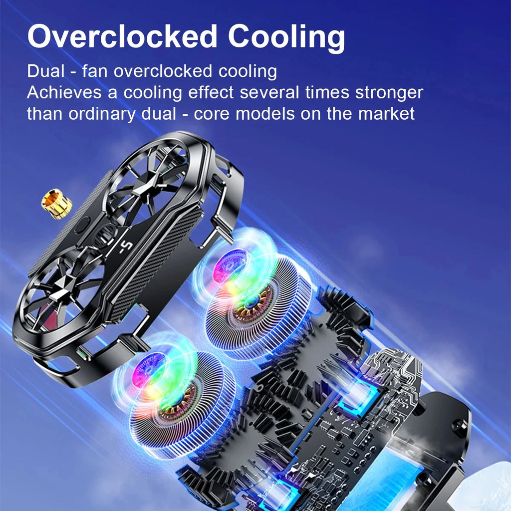 Semiconductor Dual Fan Phone Cooler for Gaming & Streaming Phone Cooler HIP