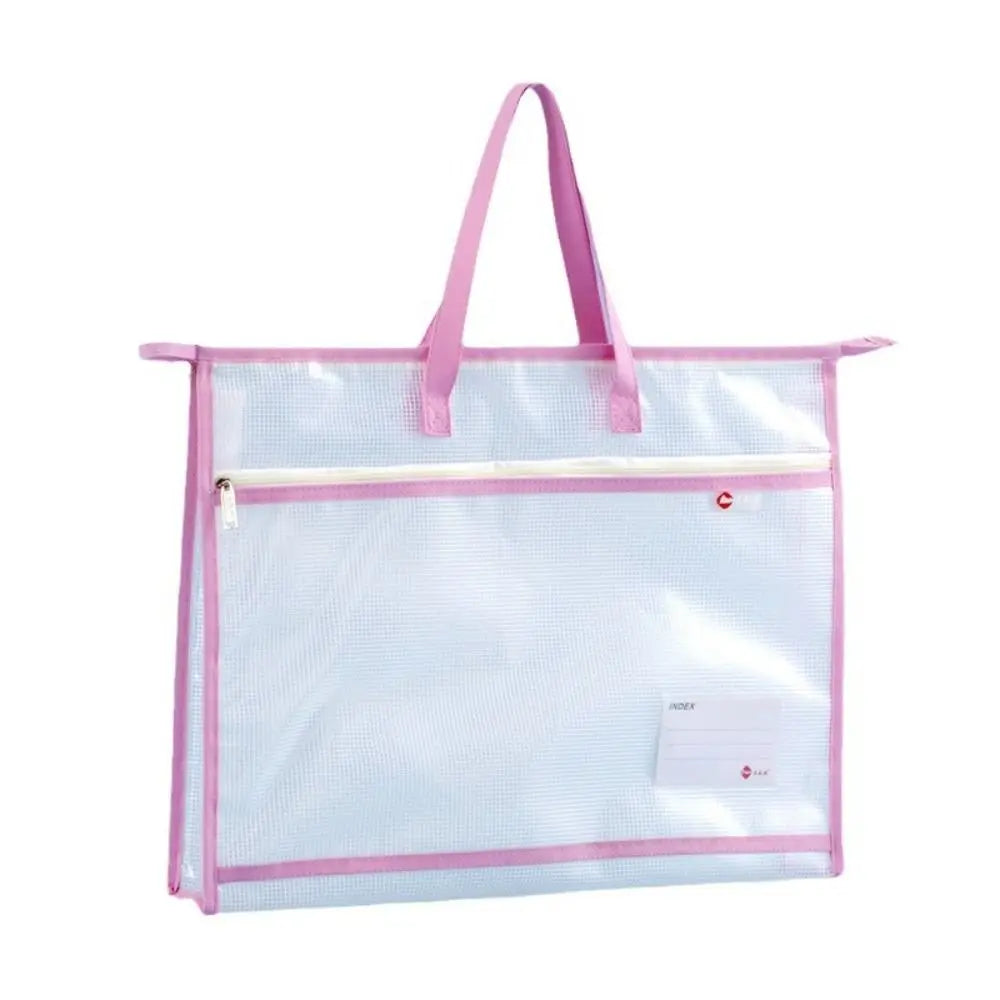 A3 Mesh PVC Art Project Bag – Zipper, Handle, Waterproof Art Storage Bag HIP