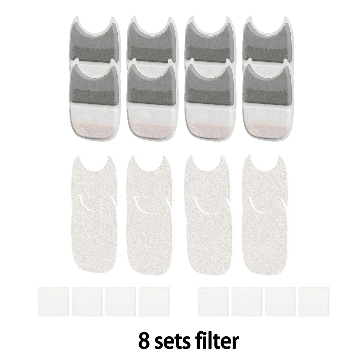 Replacement Filters +Sponges Replacement Pet Water Fountain Filter for 4L Wilreless Stainless Steel Cat Drinking Water Dispenser HIP 8pcs 1set 1set