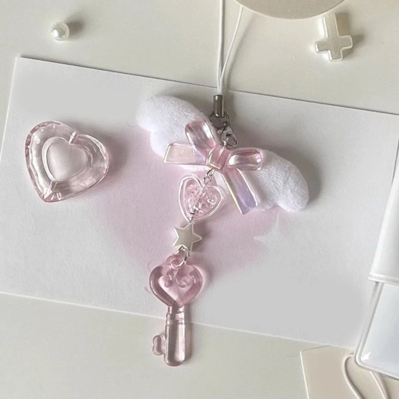 Delicate Bowknot Chain Charm Handmade Angel Wing Beaded Phone Charm Phone Chain For Fashionable Individuals HIP Default Title