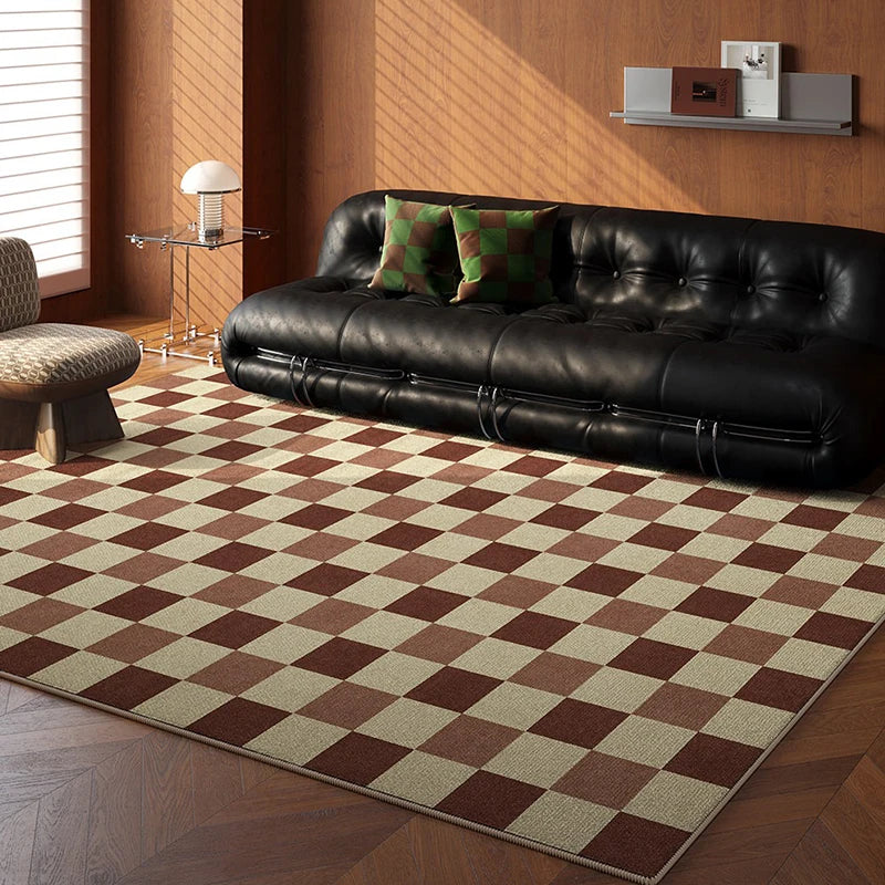 Soft Loop Fleece Area Rug – Geometric Retro Style Carpet Area Rug HIP