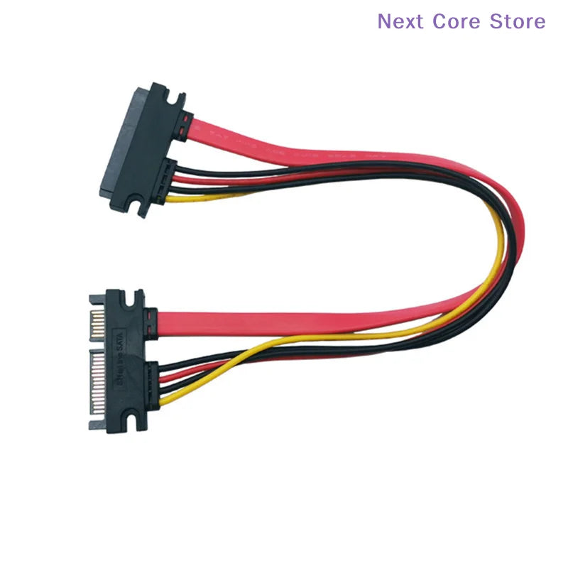 SATA 22-Pin Male to Female Extension Cable – 7+15 Data & Power SATA Extension Cable HIP