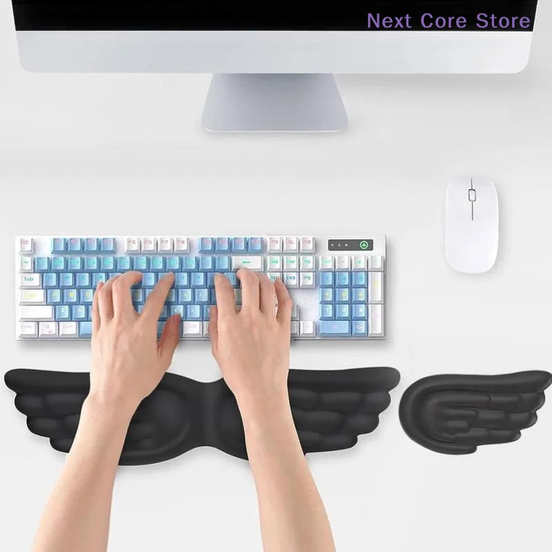 Angel Wings Memory Foam Keyboard & Mouse Wrist Rest Wrist Rest Pad HIP