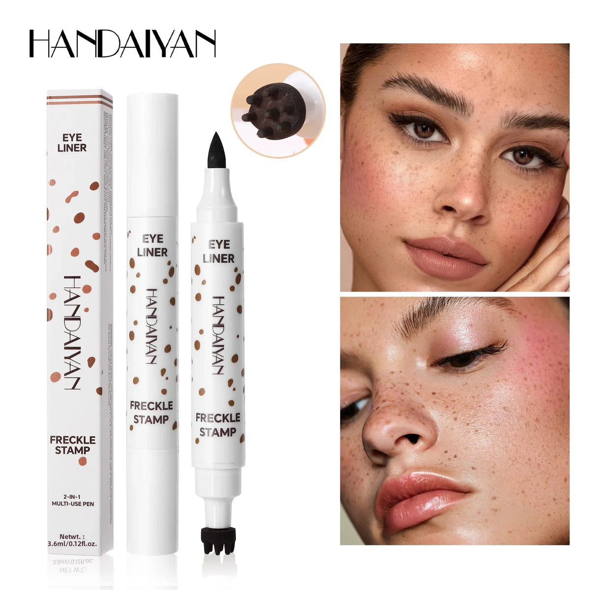 Handaiyan Double-Head Freckle Stamp Pen & Eyeliner – Waterproof Freckle Stamp Eyeliner HIP