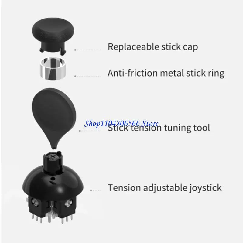 Ergonomic TMR Thumbstick Module with Caps – PS4/PS5/Switch Pro Controller Thumbstick Module HIP