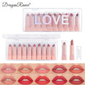 Dragon Ranee 10-Color Mini Matte Lipstick Gift Set | Velvet Matte Lipstick Set HIP DR80 Full Size