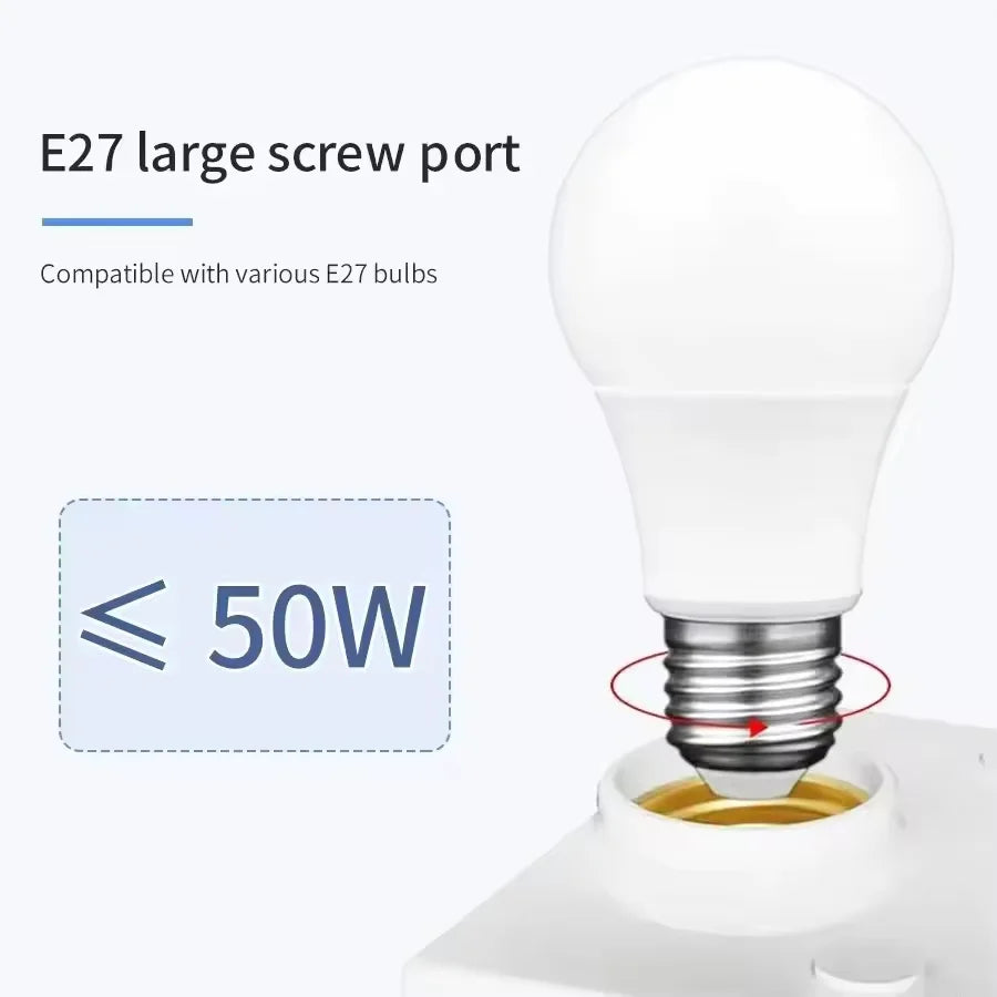 PIR Motion Sensor E27 Bulb Socket Adapter 100W 110–240V Motion Sensor Socket HIP