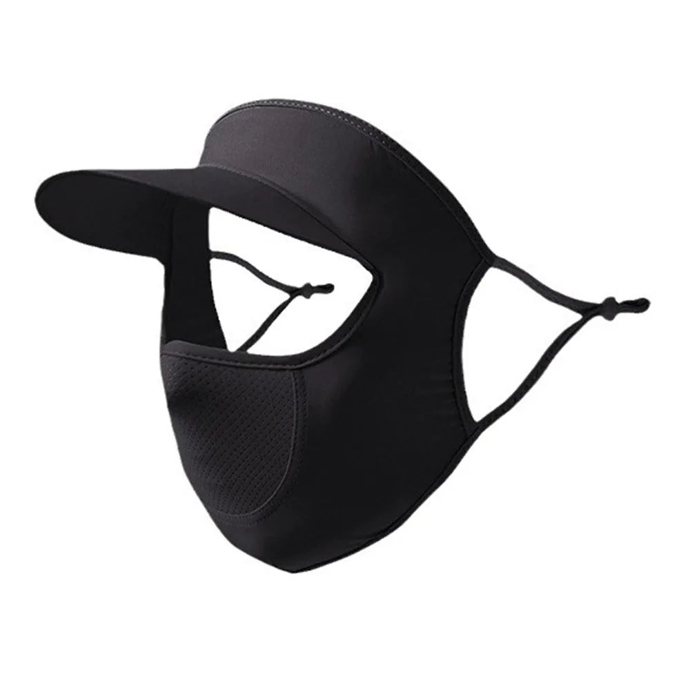 Ice Silk UV Full Face Mask & Neck Scarf – Cycling Sun Cover Sun Protection Mask HIP Black