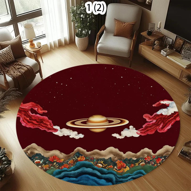 Cartoon Round Carpet – Soft Polyester Bedroom & Reading Rug Decorative Round Rug HIP