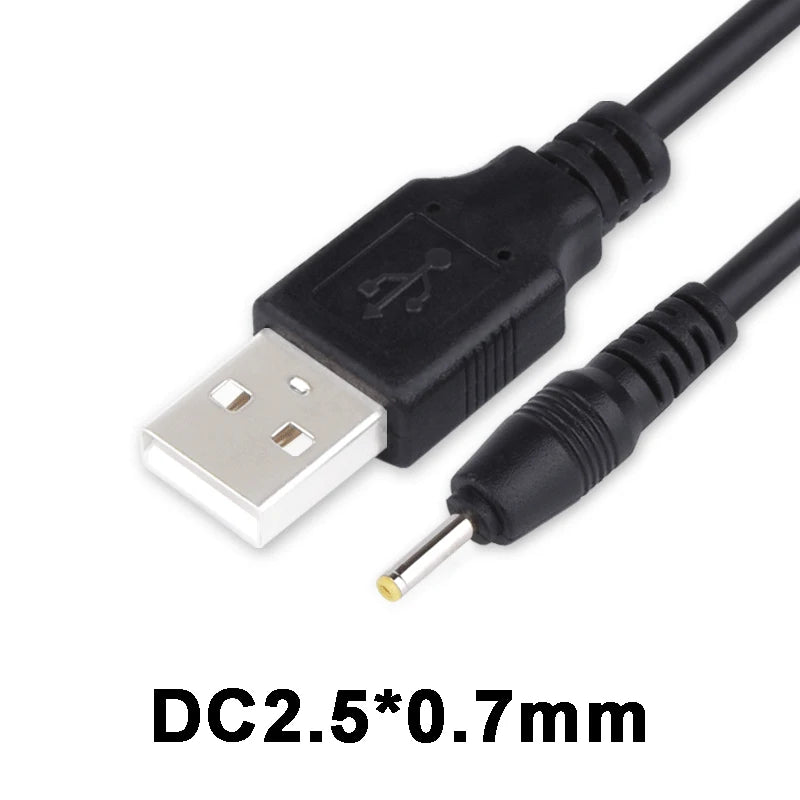 1m USB-A to DC 2.5mm x 0.7mm Power Cable – Black DC Power Cable HIP