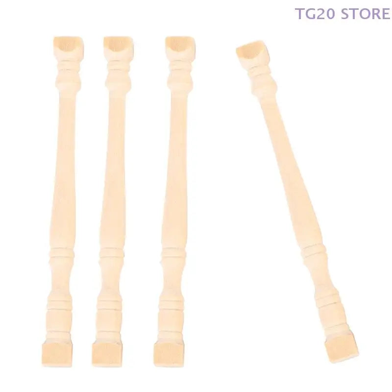4-Piece 1:12 Miniature Wooden Roman Pillars – Dollhouse Set Dollhouse Miniature Set HIP