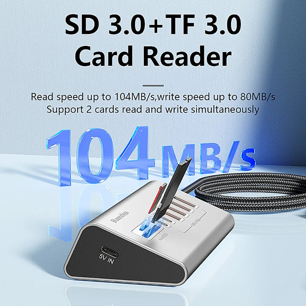 9-in-2 USB 3.2 Hub 10Gbps Docking Station with Card Reader USB Docking Station HIP