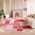 Pink Plush Loop Rug – Stain-Resistant Large Living Room Carpet Plush Area Rug HIP GU6377-QD 60x90cm