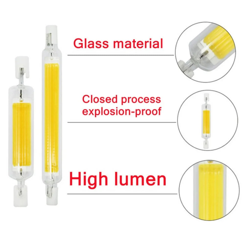 R7S COB LED Tube Bulb 78mm 118mm 189mm – Halogen Replacement LED Tube Bulb HIP