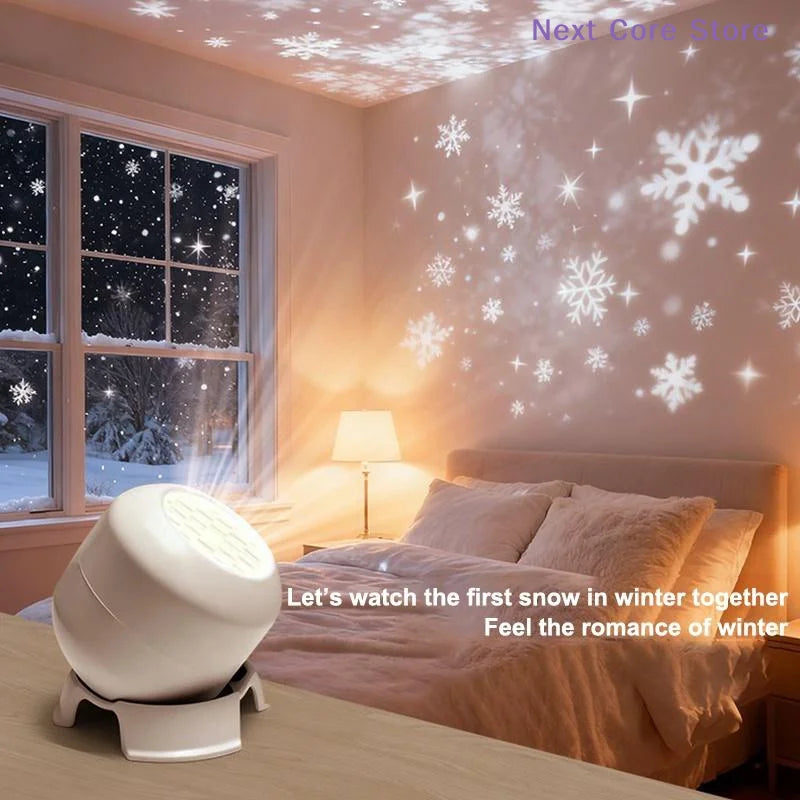 LED Ocean Snowflake Projector Night Light – USB Ambient Lamp LED Projector Night Light HIP