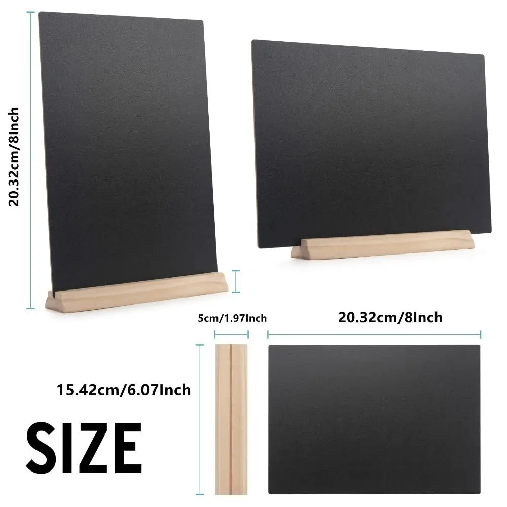 Wood Tabletop Chalkboard Sign Set with Stand – 4 Piece Tabletop Chalkboard Sign HIP