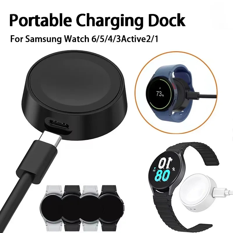 Portable Wireless Charger Dock for Samsung Galaxy Watch – Type-C Smartwatch Charger Dock HIP