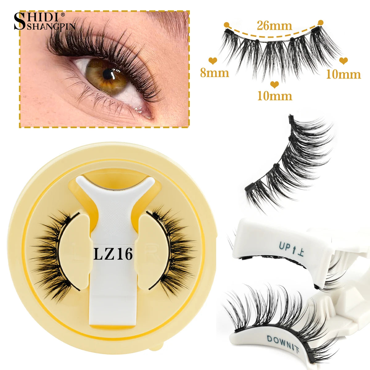1Pair Magnetic Eyelashes Free Glue Soft Reusable Natural Look 3D Mink Cilios Easy Apply Soft Magnetic Lashes Kit for Eye Makeup HIP 1Pair LZ16