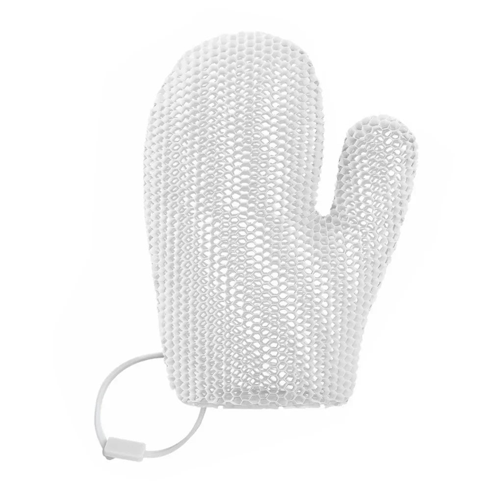 Elastic TPU Exfoliating Shower Glove Quick Dry Body Scrubber Sponge Bathroom Body Cleaning Supplies Honeycomb Weave Shower Glove HIP White Glove