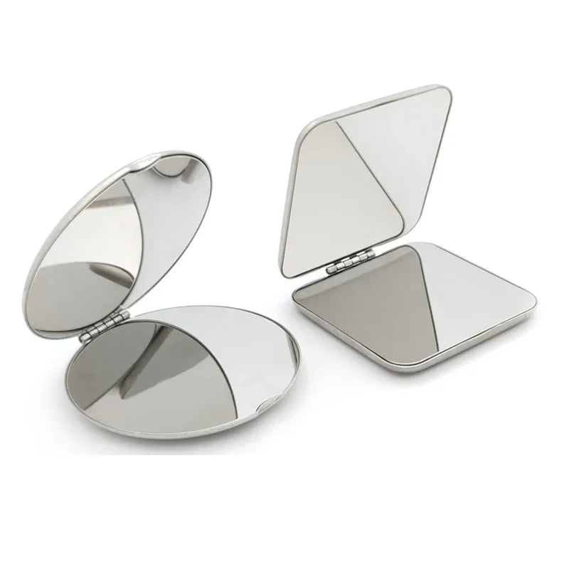 Portable Stainless Steel Pocket Makeup Mirror – Folding Compact Makeup Mirror HIP