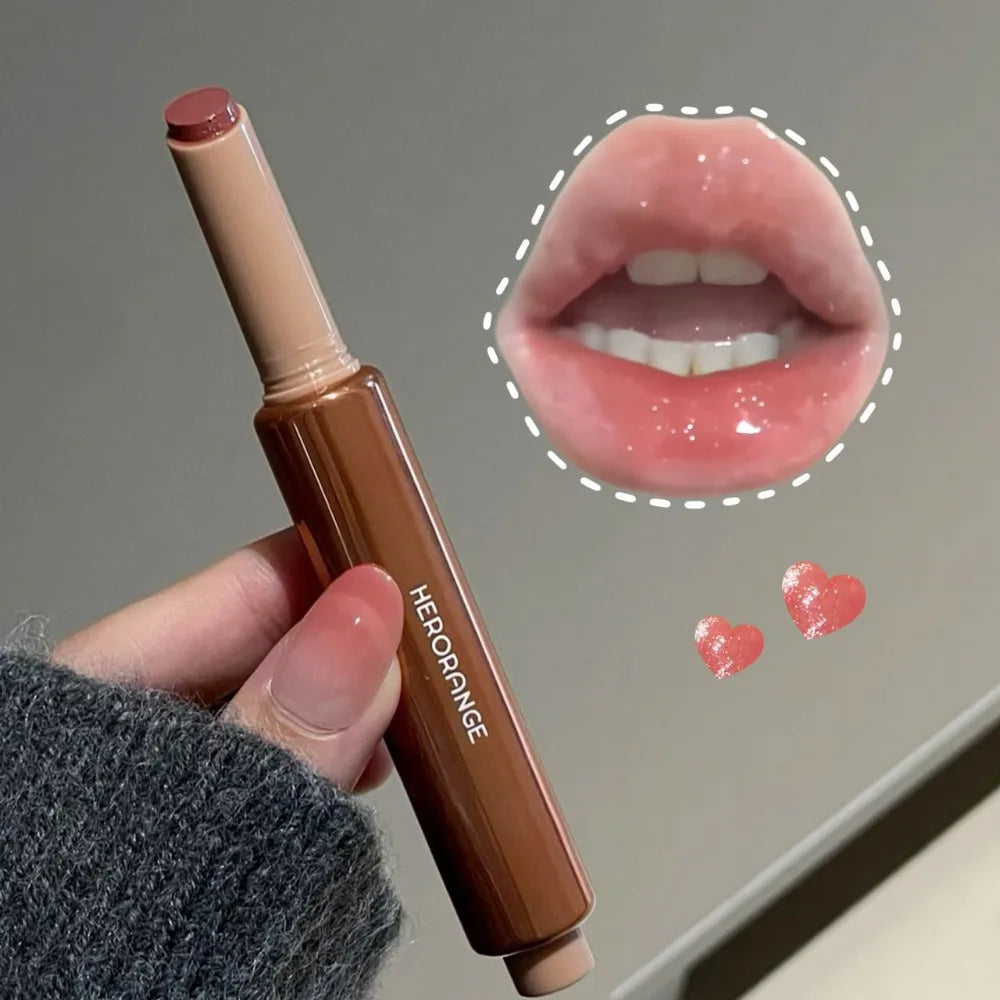 Black Purple Glitter Solid Lip Gloss Watery Mirror Moisturizing Lasting Fine Shimmer Lip Balm Korean Natural Daily Lip Makeup HIP