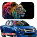Colorful Lion Car Windshield Sunshade – UV Protection, 100% Polyester Car Windshield Sunshade HIP S